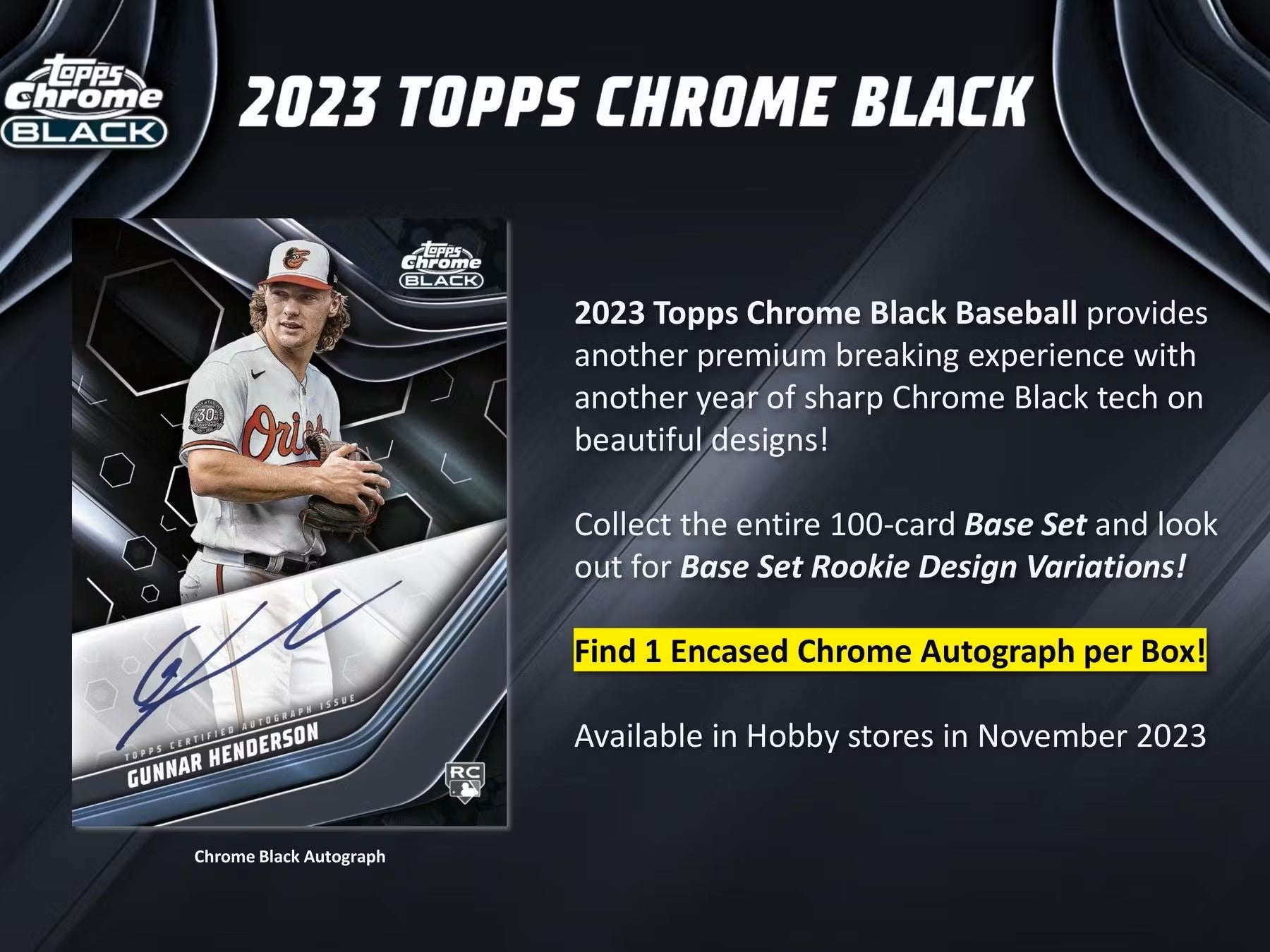 Baseball - 2023 - Topps Chrome Black - Boîte Hobby (4 Cartes incluant 1 Autographe) - 0