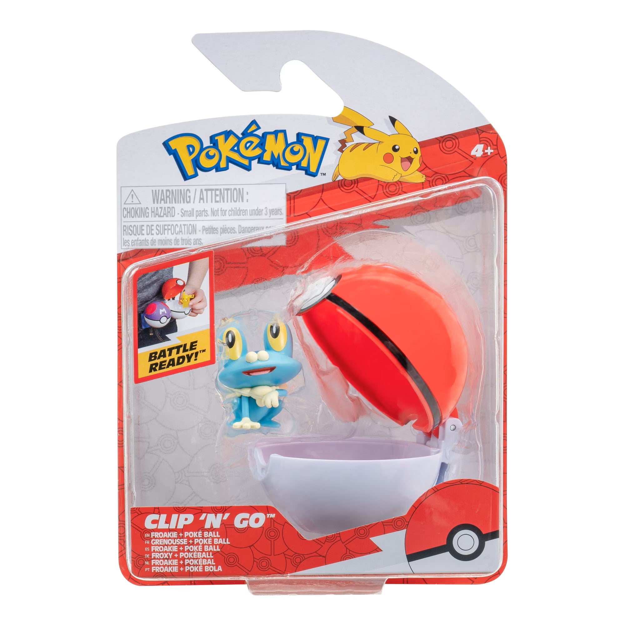 Pokemon Figurine - Clip 'N' Go - Froakie + Poké Ball - Jazwares