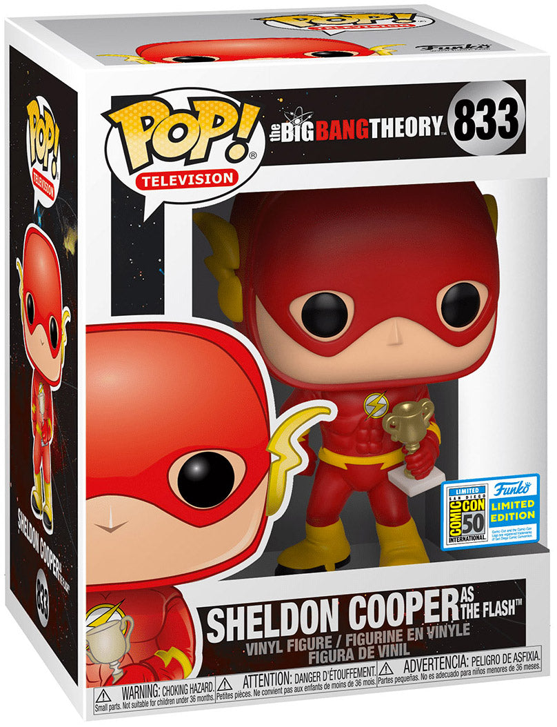 Pop! Television - The Big Bang Theory - Sheldon Cooper As The Flash - #833 - 2019 San Diego Comic Con LIMITED Edition EXCLUSIVE