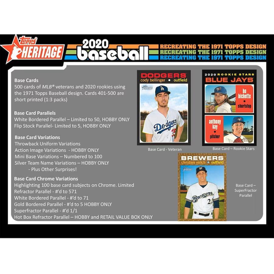 Baseball - 2020 - Topps - Heritage - Hobby Pack (9 Cards) - Hobby Champion Inc