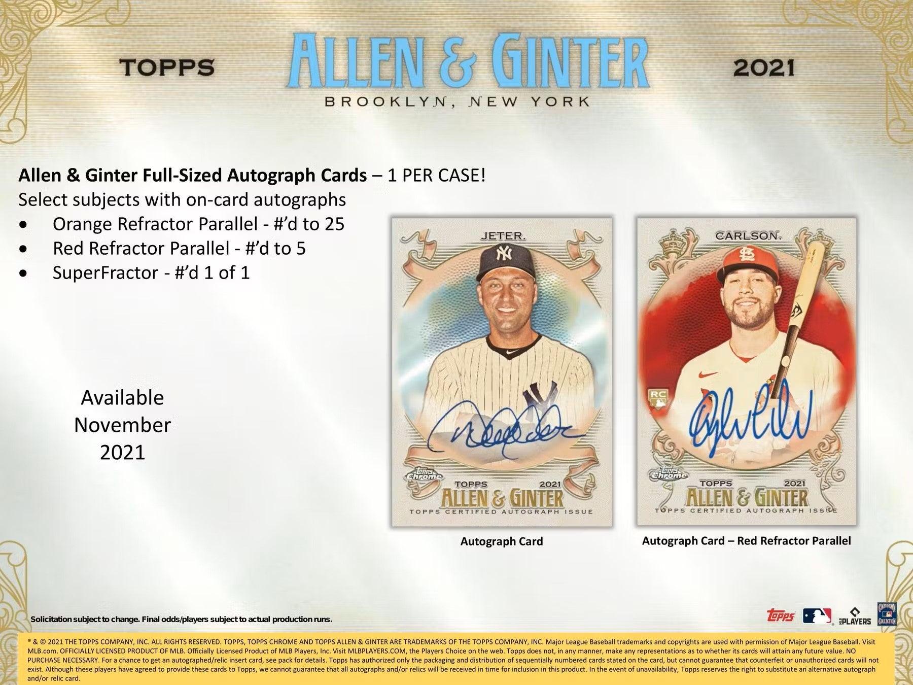 Baseball - 2021 - Topps Chrome - Allen & Ginter - Hobby Pack (4 Cards) - Hobby Champion Inc