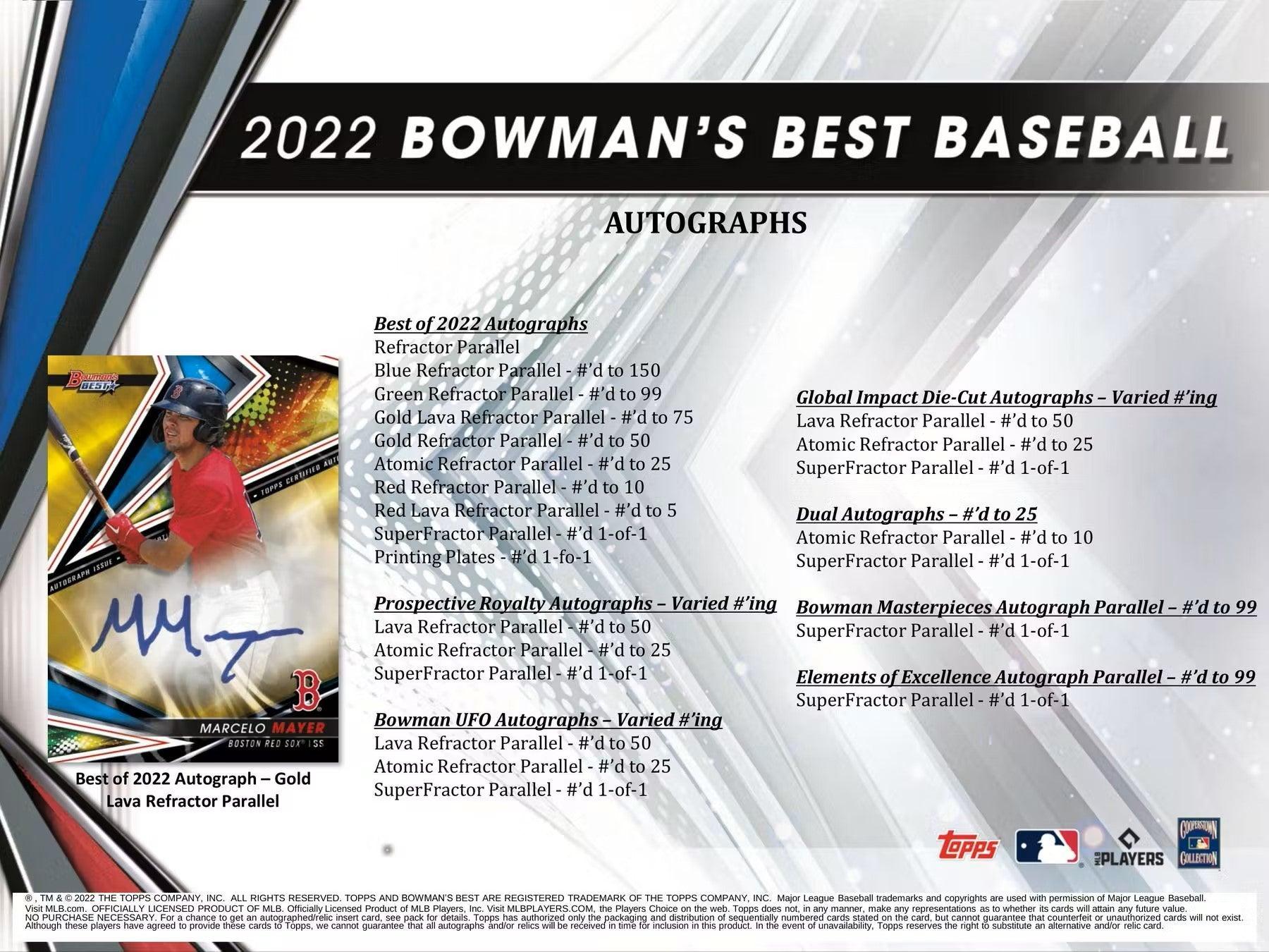 Baseball - 2022 - Bowman's Best - Mini Hobby Box (6 Packs) - Hobby Champion Inc