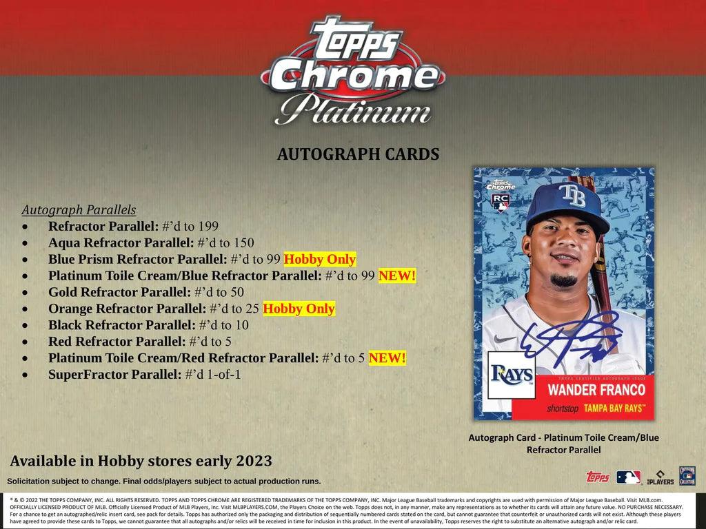 Baseball - 2023 - Topps Chrome Platinum - Hobby Pack (4 Cards) - Hobby Champion Inc