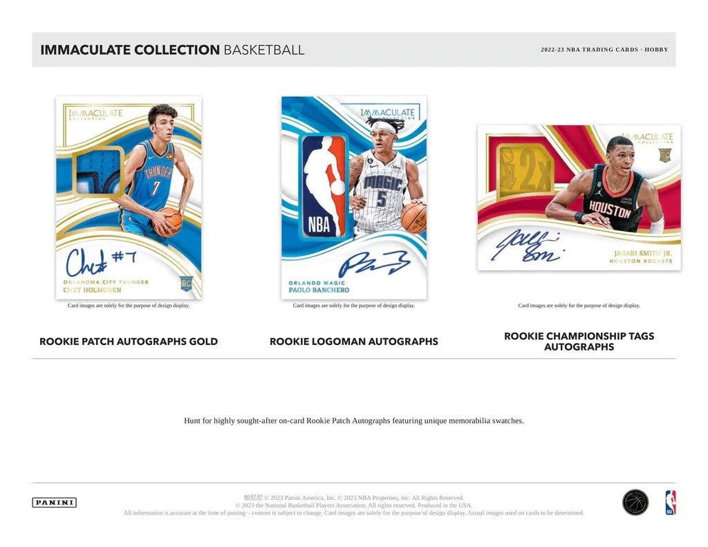 Basketball - 2022/23 - Panini Immaculate Basketball - Hobby Box (1 Pack) - Hobby Champion Inc