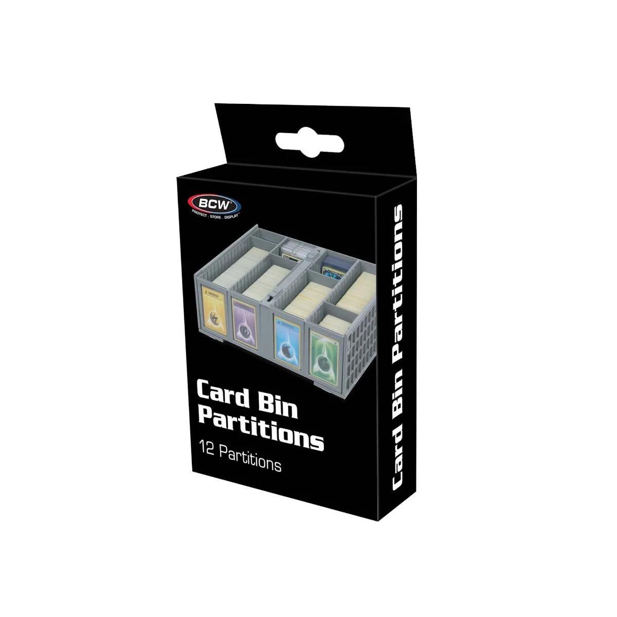 BCW - Plastic Storage Card Bin Partitions (Pack of 12) - Gray Color - Hobby Champion Inc