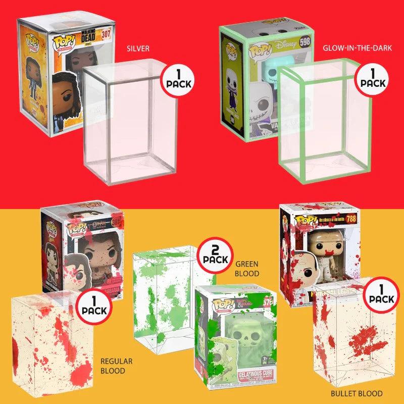 EVORETRO - Mixed Printed Plastic Protectors for Standard Size (4") Funko Pop! - 0.40mm Thick - Hobby Champion Inc
