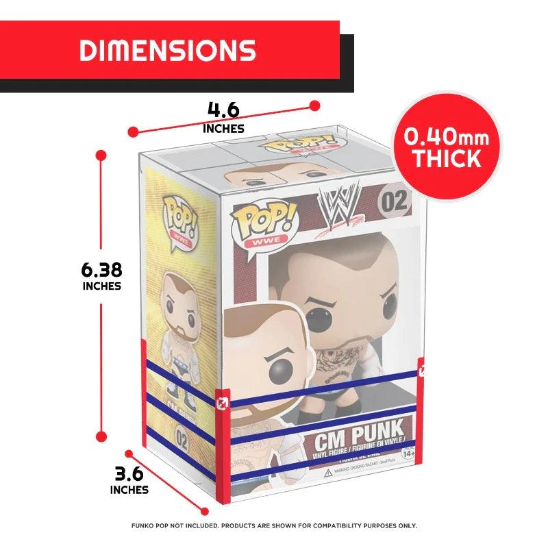 EVORETRO - Plastic Protector for Standard Size (4 Inches) Funko Pop! - Wrestling Ring - 0.40mm Thick - Pack of 10 unit - Hobby Champion Inc