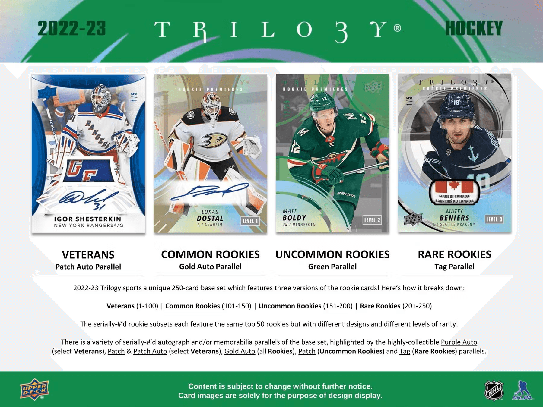 Hockey - 2022/23 - Trilogy - Hobby Pack (4 Cards) - Hobby Champion Inc