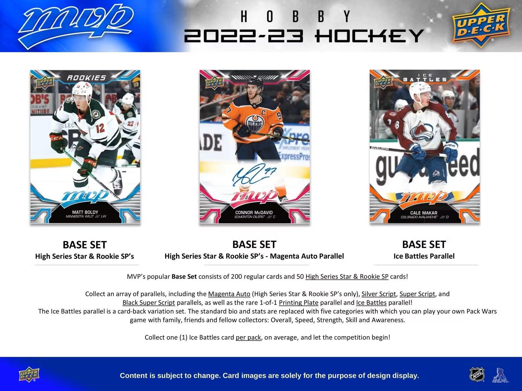 Hockey - 2022/23 - Upper Deck MVP - Hobby Box (20 Packs) - Hobby Champion Inc