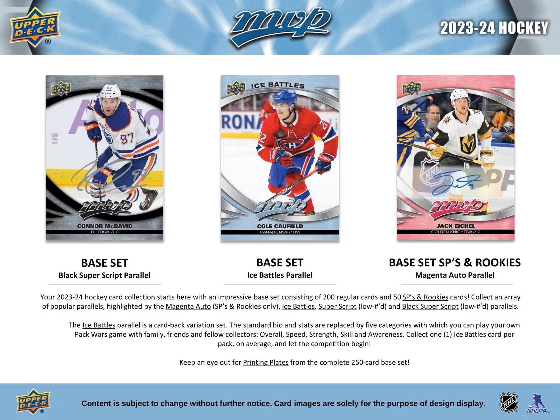 Hockey - 2023/24 - Upper Deck MVP - Hobby Pack (8 Cards) - Hobby Champion Inc