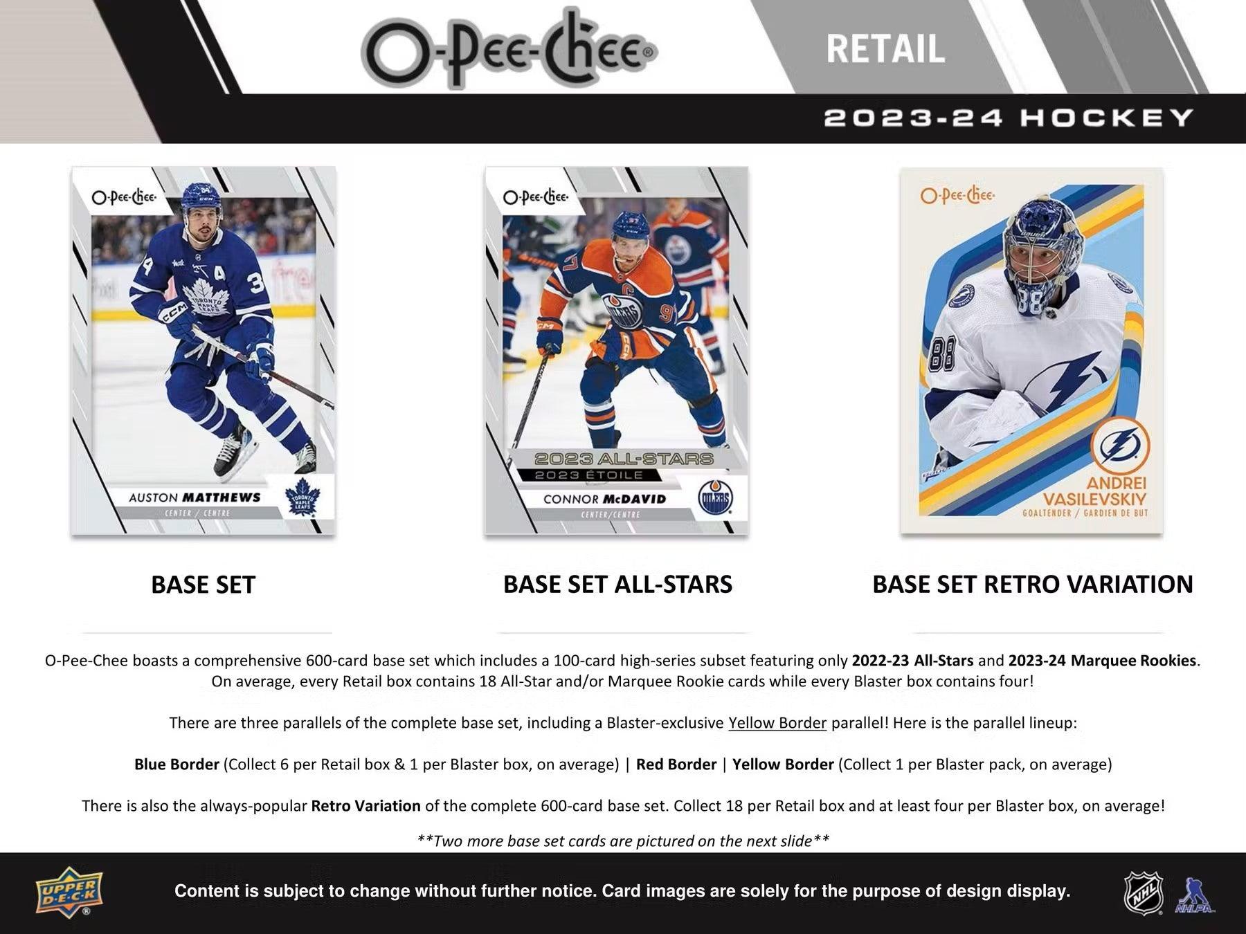 Hockey - 2023/24 - Upper Deck O-Pee-Chee - Retail Pack (8 Cards) - Hobby Champion Inc