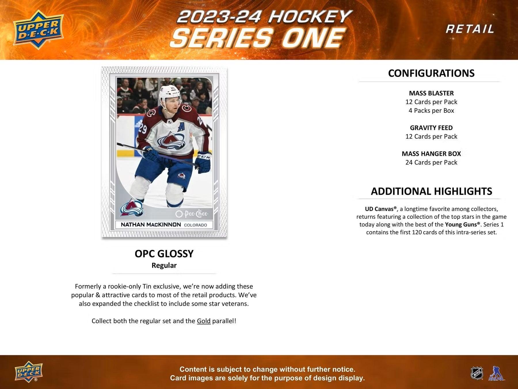 Hockey - 2023/24 - Upper Deck Series 1 - Tin Box (8 Packs + 1 Bonus Pack) - Hobby Champion Inc