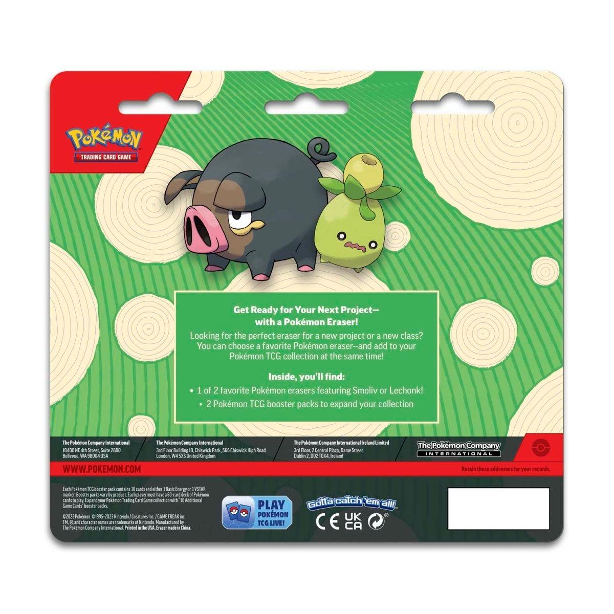 Pokemon Back To School - 2 Booster Packs & Lechonk Eraser - Hobby Champion Inc