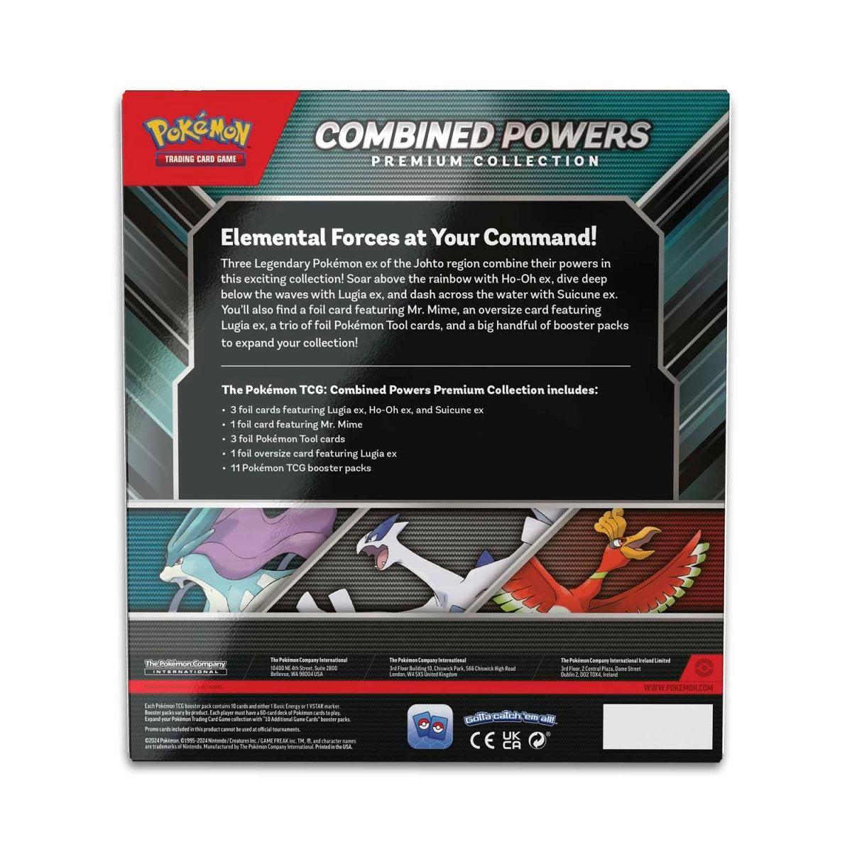 Pokemon Box - Combined Powers Premium Collection (Featuring Lugia, Ho-Oh & Suicune) - Hobby Champion Inc