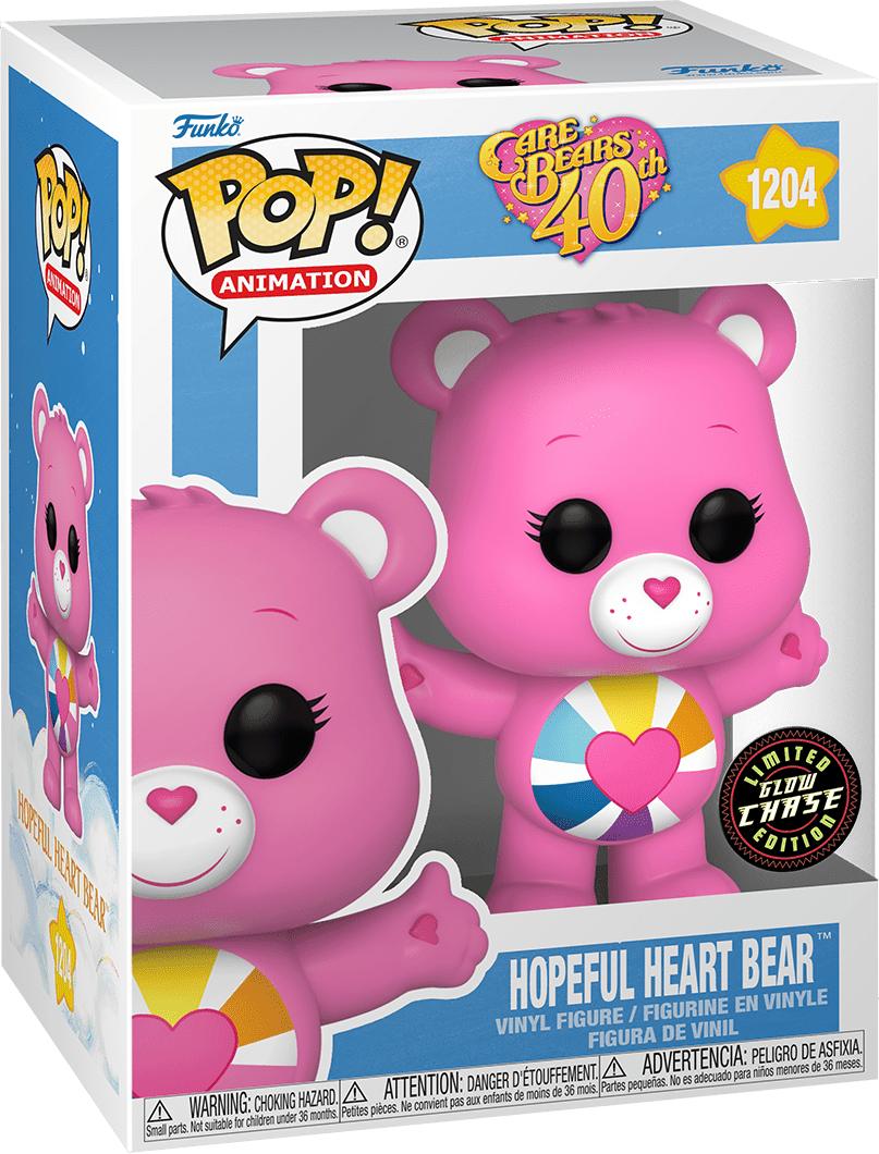 Pop! Animation - Care Bears 40th Anniversary - Hopeful Heart Bear - #1204 - Glow In The Dark & LIMITED CHASE Edition - Hobby Champion Inc