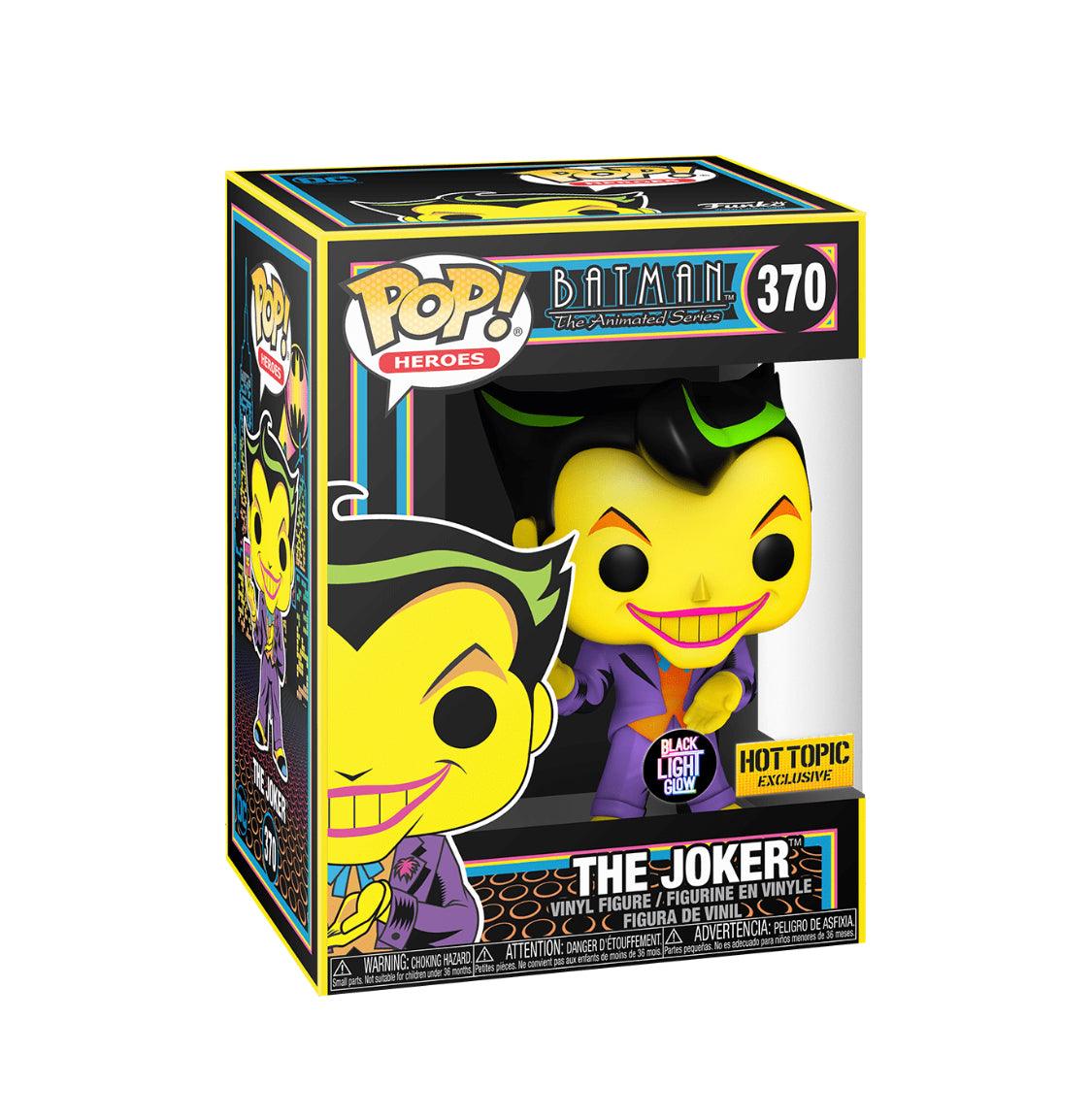 Pop! Heroes - DC - Batman The Animated Series - The Joker - #370 - Black Light Glow & Hot Topic EXCLUSIVE - Hobby Champion Inc