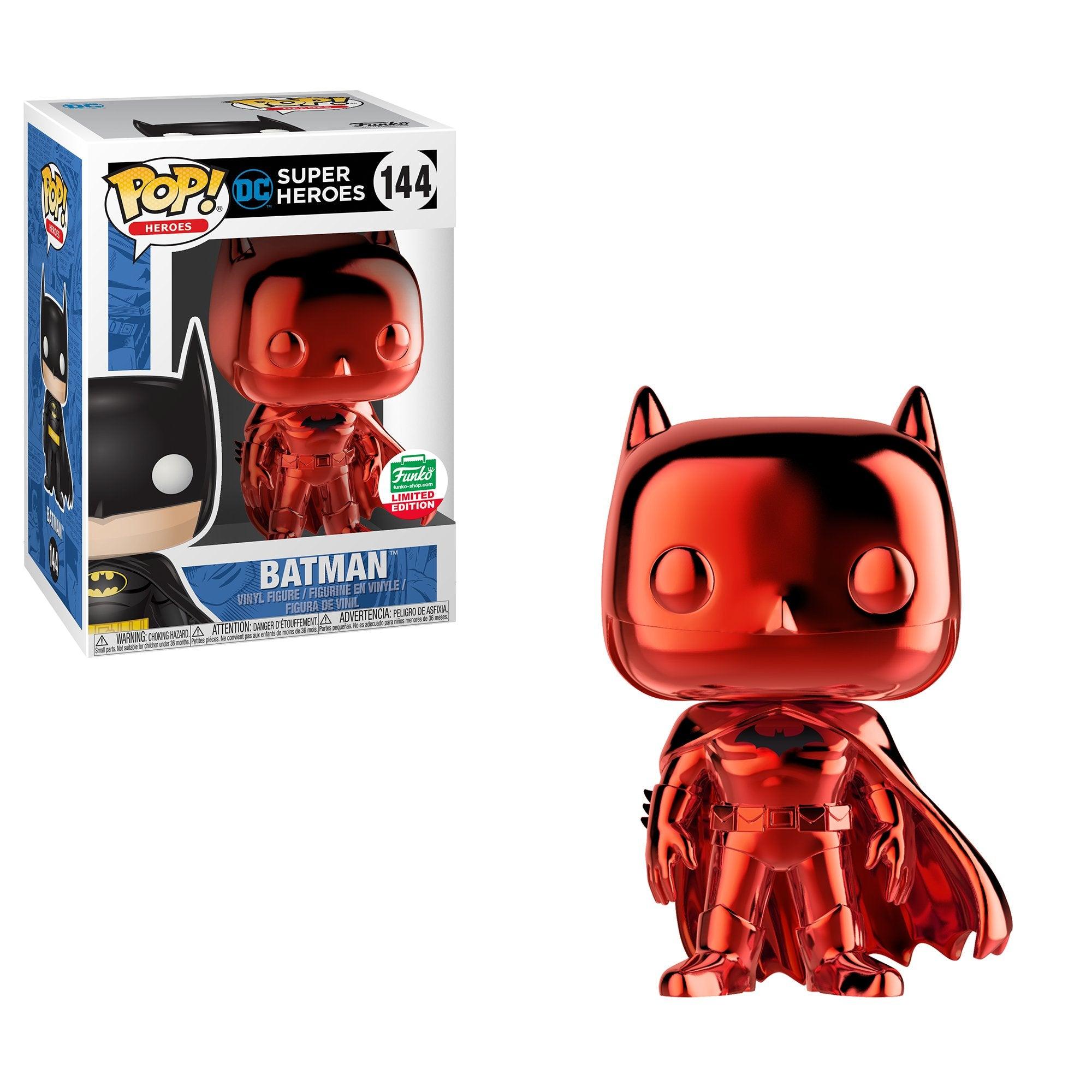 Pop! Heroes - DC Super Heroes - Batman - #144 - Red Chrome Color - Funko Store LIMITED Edition - Hobby Champion Inc