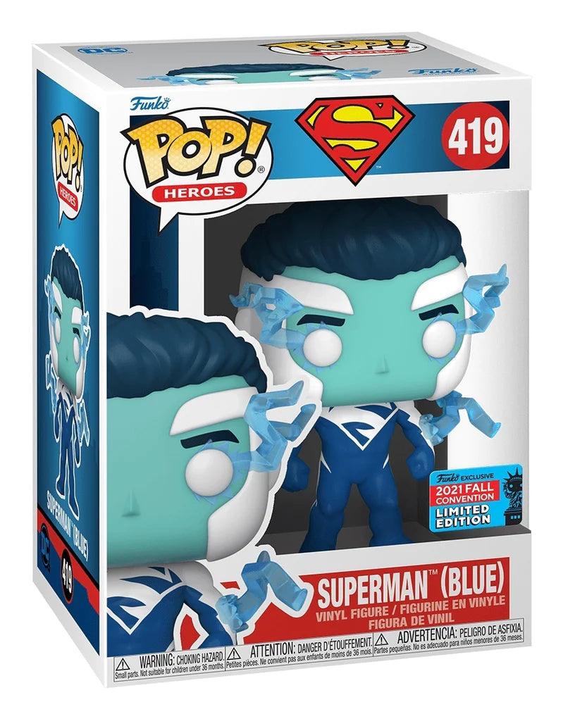 Pop! Heroes - DC - Superman (Blue) - #419 - 2021 New York Fall Convention LIMITED Edition - Hobby Champion Inc