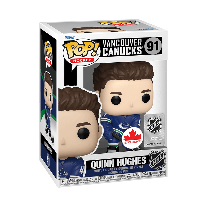 Pop! Hockey - Vancouver Canucks - Quinn Hughes - #91 - Canada EXCLUSIVE - Hobby Champion Inc