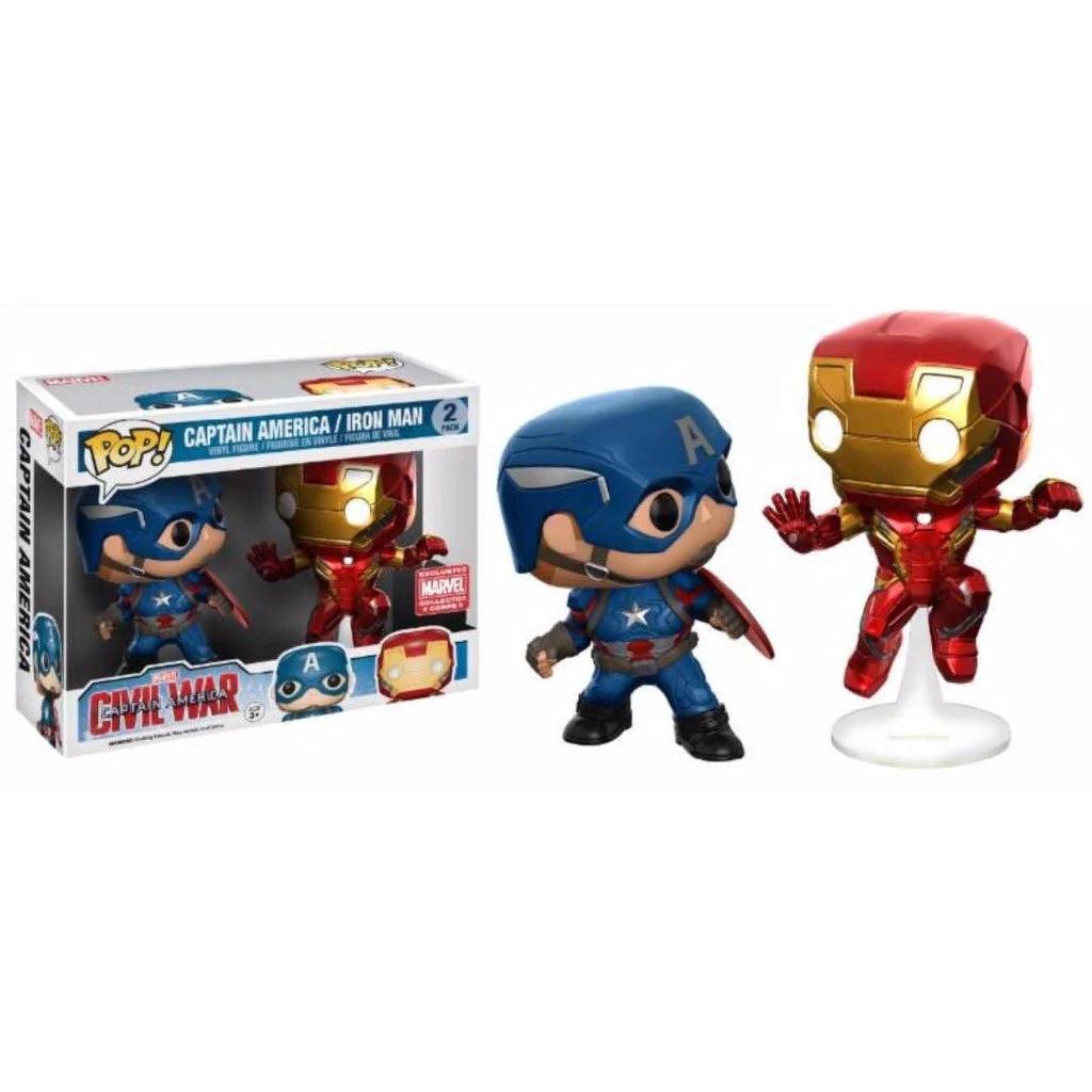Pop! Marvel - Captain America / Iron Man (2-Pack) - Marvel Collection Corps EXCLUSIVE - Hobby Champion Inc