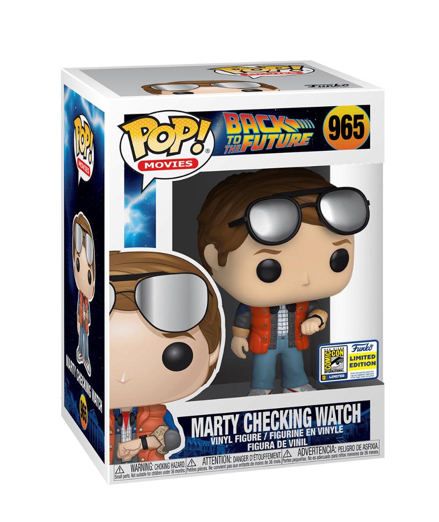 Pop! Movies - Back To The Future - #0965 Marty Checking Watch - 2020 San Diego Comic Con EXCLUSIVE - Hobby Champion Inc