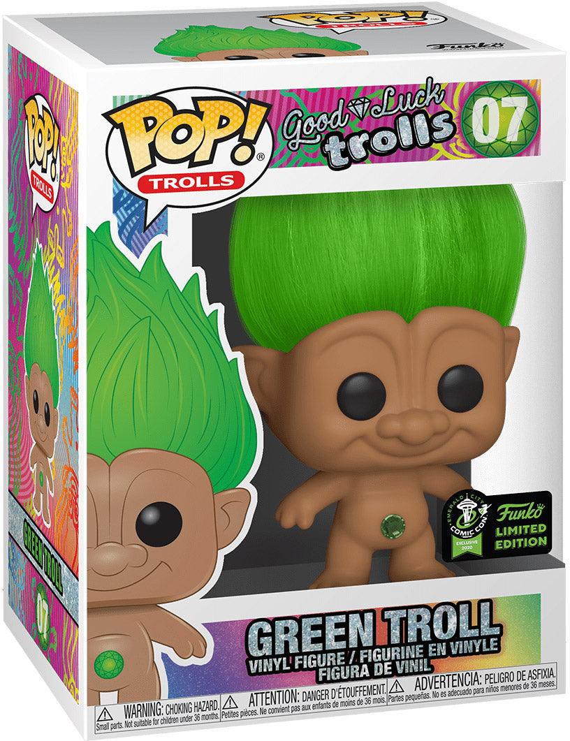 Pop! Trolls - Good Luck Trolls - Green Troll - #07 - 2020 Emerald City Comic Con LIMITED Edition EXCLUSIVE - Hobby Champion Inc
