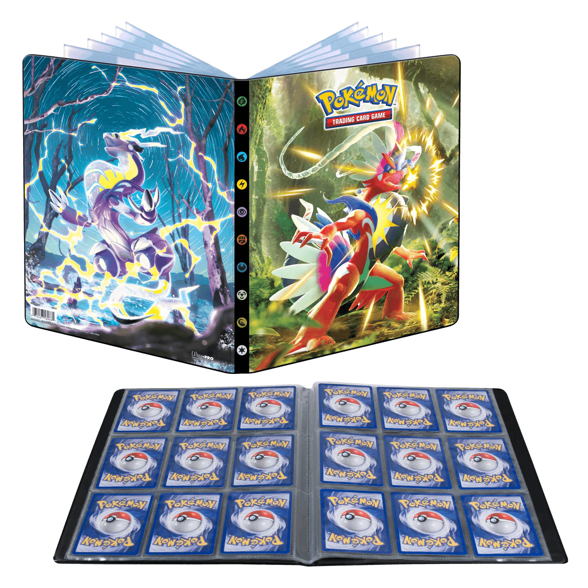 Ultra PRO - Album/Binder/Portfolio 9-Pocket (holds 252 cards) - Pokemon - Scarlet & Violet - Koraidon and Miraidon - Hobby Champion Inc