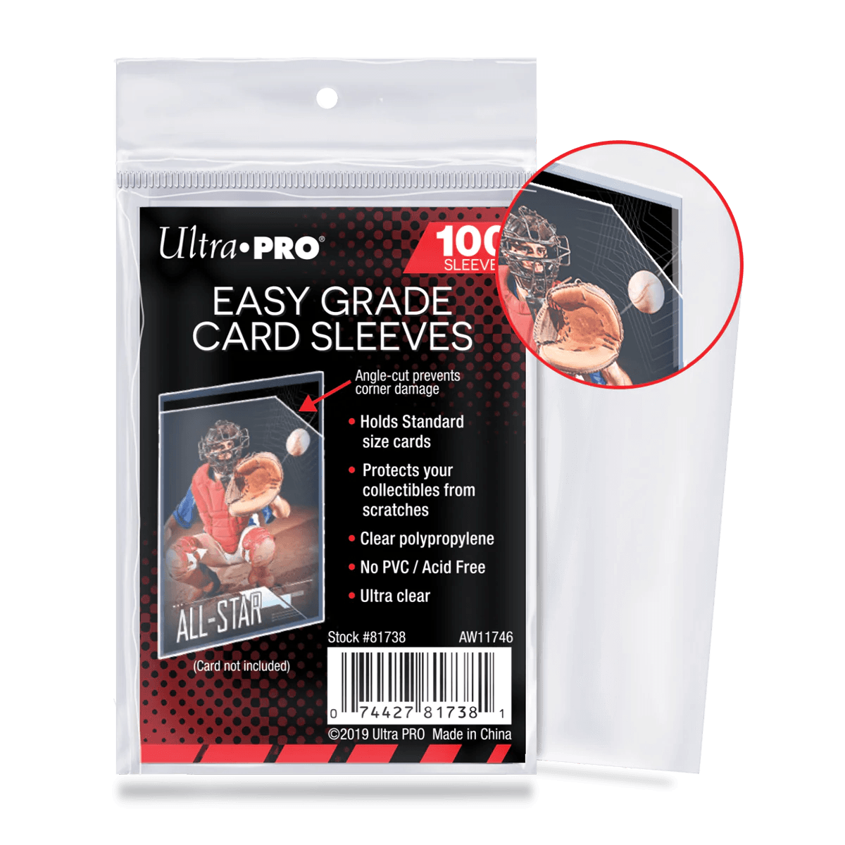 Ultra PRO - Card Sleeves (100ct) - Standard Size (2.5" x 3.5") - Easy Grade - Hobby Champion Inc