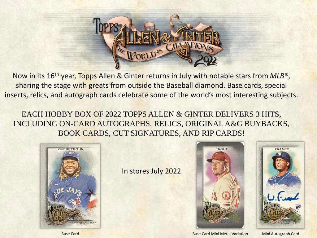 Baseball - 2022 - Topps Allen & Ginter - Hobby Pack (8 Cards) - Hobby Champion Inc