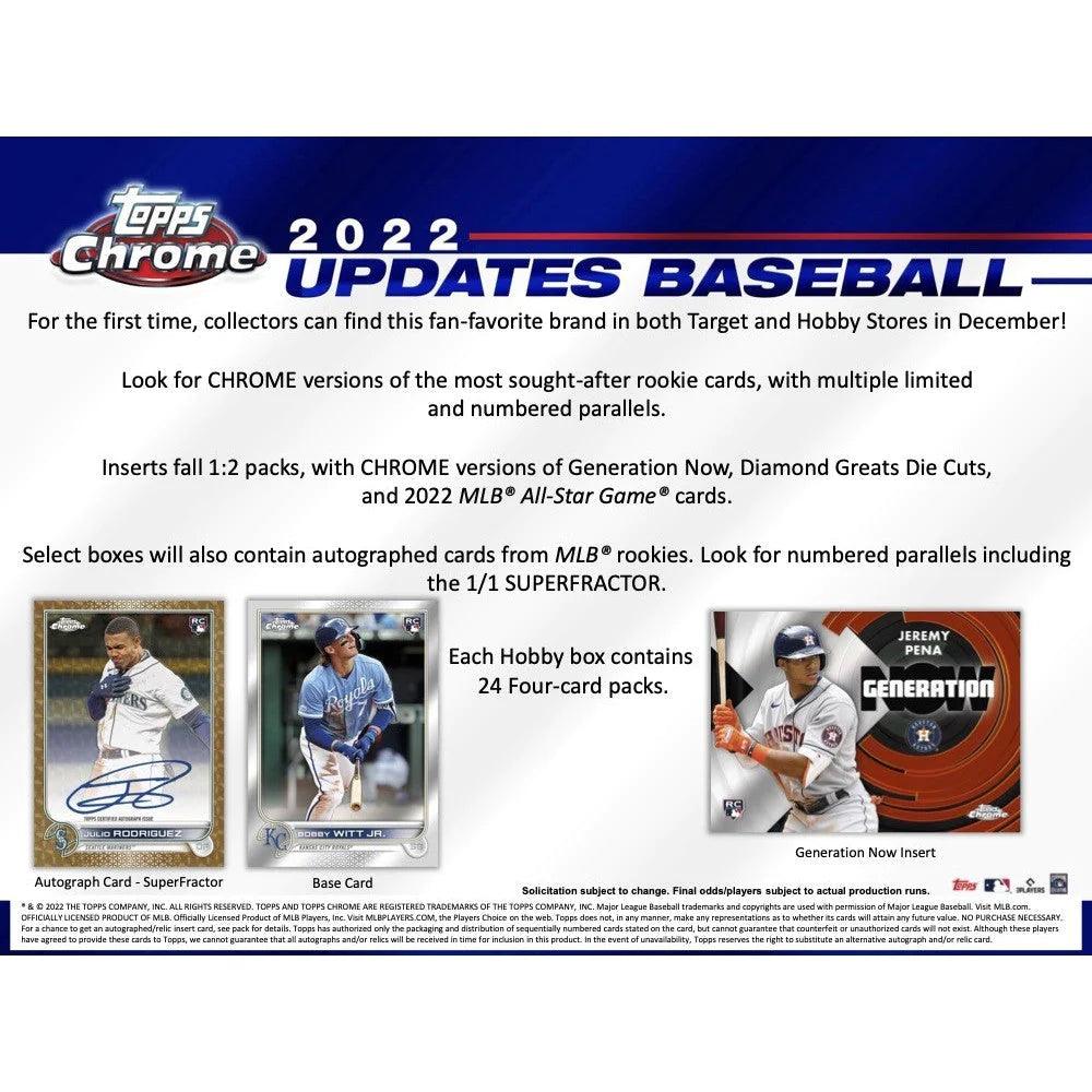 Baseball - 2022 - Topps Chrome Update Series - Hobby Pack (4 Cards) - Hobby Champion Inc
