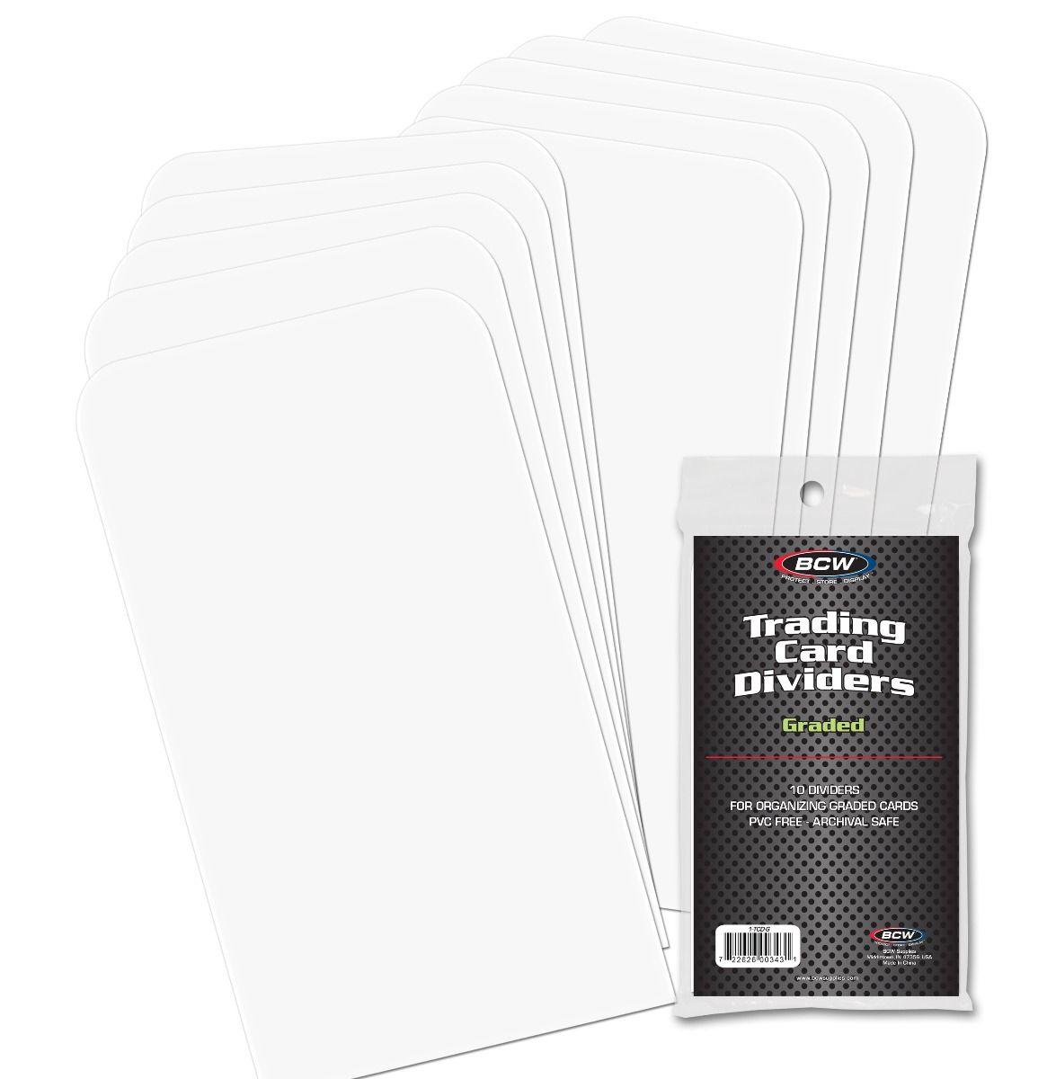 BCW - Card Dividers For Graded Cards (10ct) - White Color - Hobby Champion Inc