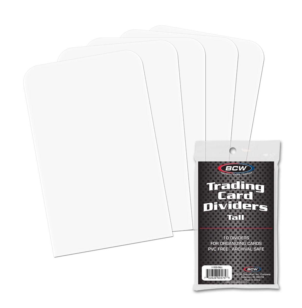BCW - Card Dividers (Tall) - White Color - Hobby Champion Inc