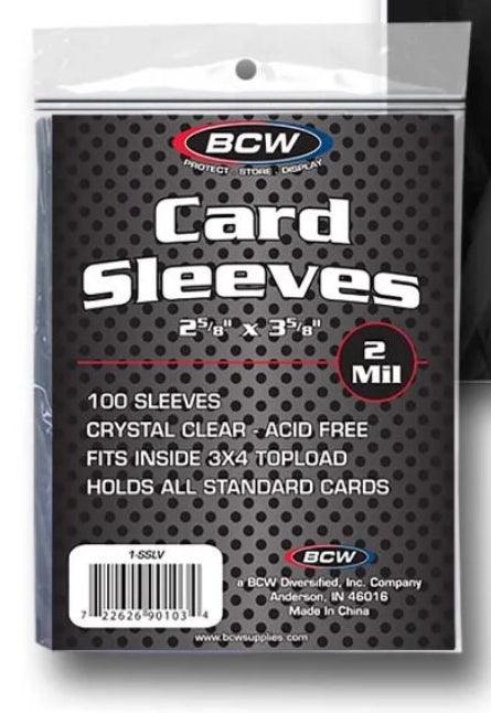 BCW - Card Sleeves (100ct) - Standard size (2 5/8'' x 3 5/8'') - Hobby Champion Inc