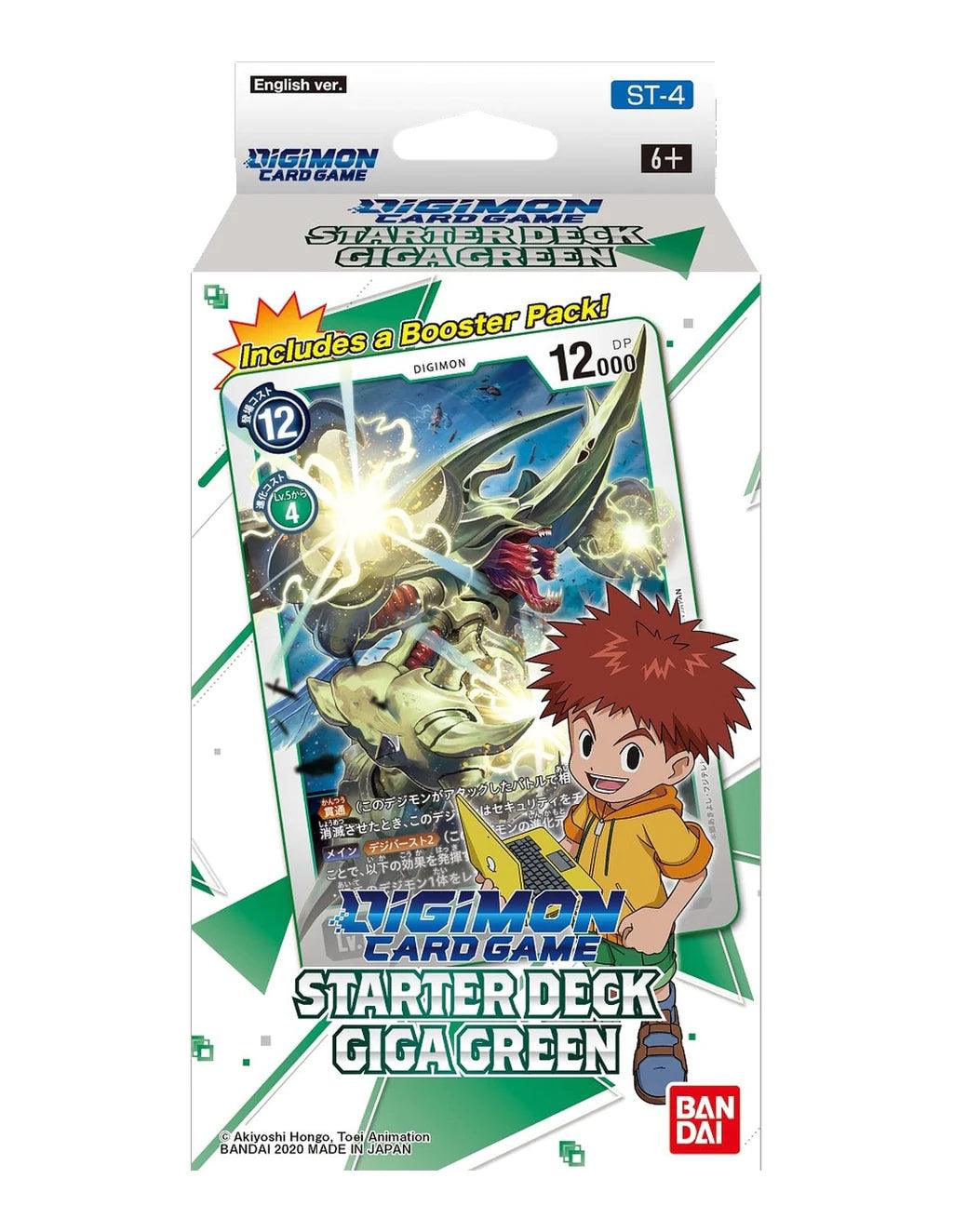 Digimon - Starter Deck (54 cards) and 1 Booster Pack - Giga Green - Hobby Champion Inc