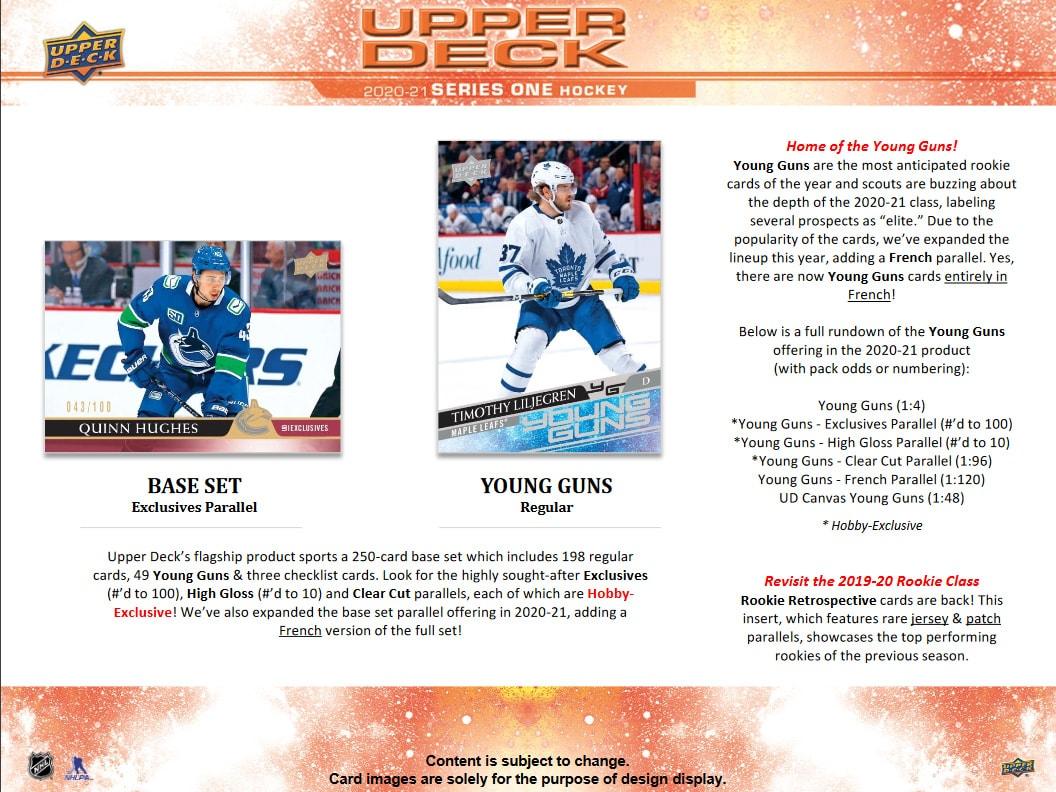 Hockey - 2020/21 - Upper Deck Series 1 - Hobby Pack (8 Cards) - Hobby Champion Inc