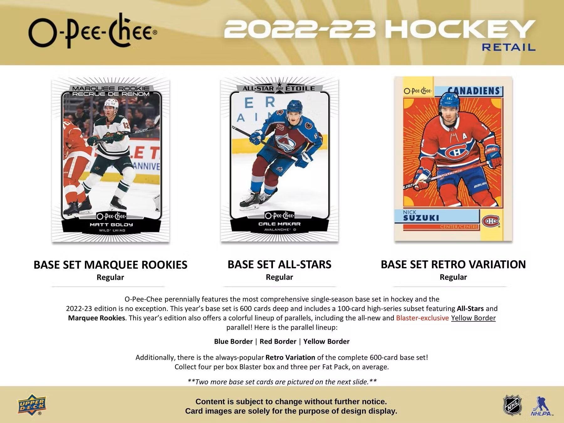 Hockey - 2022/23 - Upper Deck O-Pee-Chee - Retail Pack (8 Cards) - Hobby Champion Inc