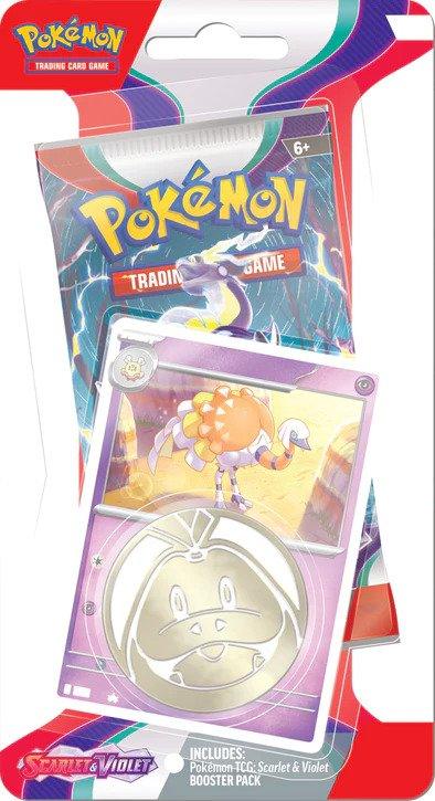 Pokemon Blister Pack - Scarlet & Violet - 1 Booster Pack & 1 Coin & Espathra Promo Card - Hobby Champion Inc