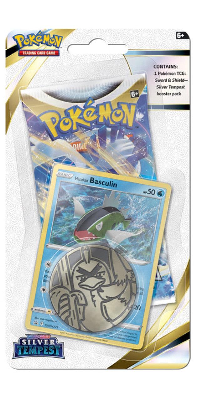 Pokemon Blister Pack - Sword & Shield - Silver Tempest - 1 Booster Pack & 1 Coin & Basculin Promo Card - Hobby Champion Inc