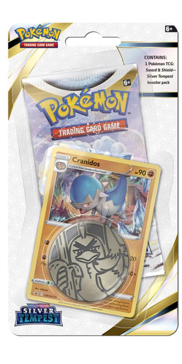 Pokemon Blister Pack - Sword & Shield - Silver Tempest - 1 Booster Pack & 1 Coin & Cranidos Promo Card - Hobby Champion Inc