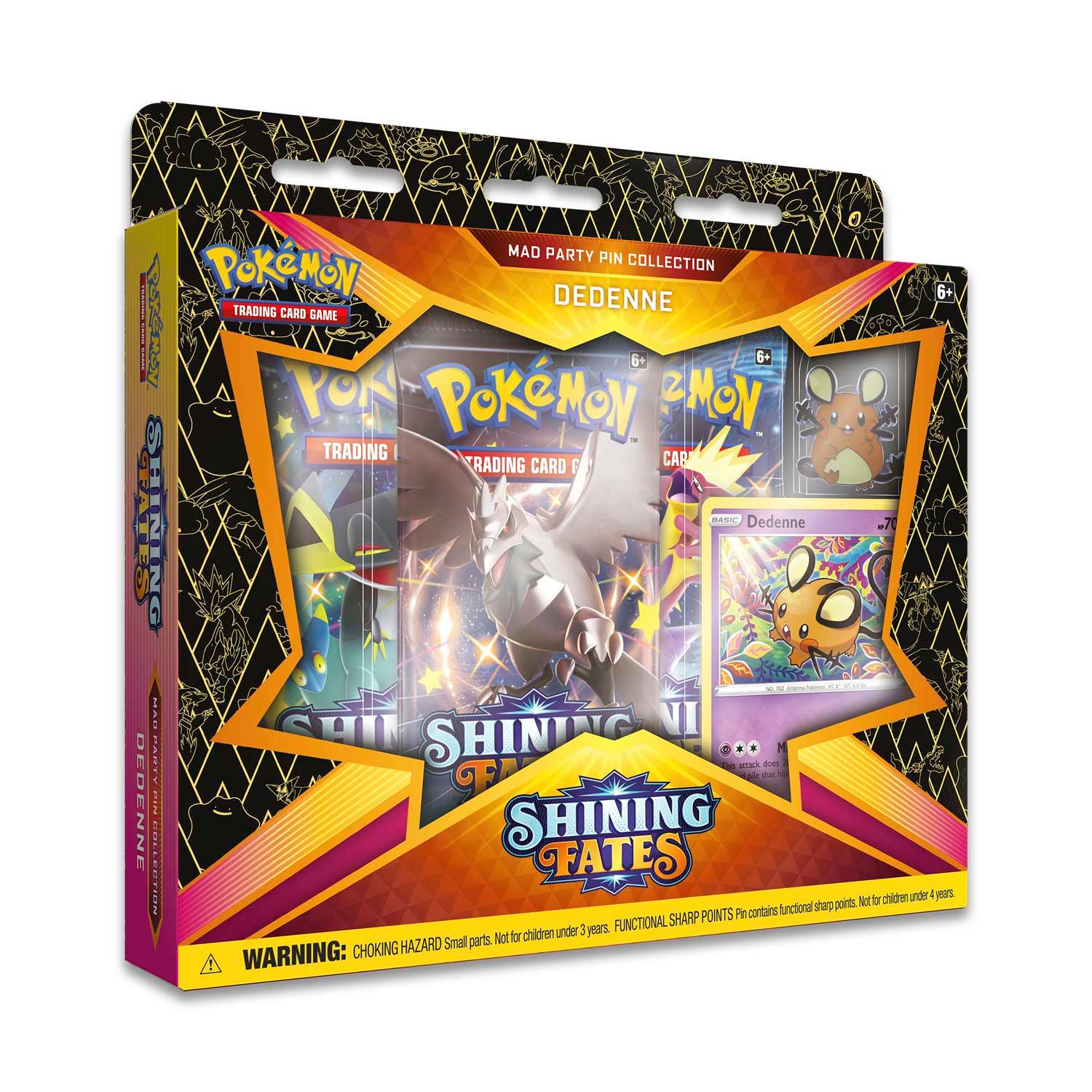Pokemon Box - Mad Party Pin Collection - Shining Fates - Dedenne Pin - Hobby Champion Inc