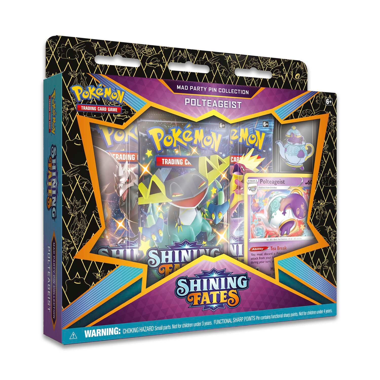 Pokemon Box - Mad Party Pin Collection - Shining Fates - Polteageist Pin - Hobby Champion Inc