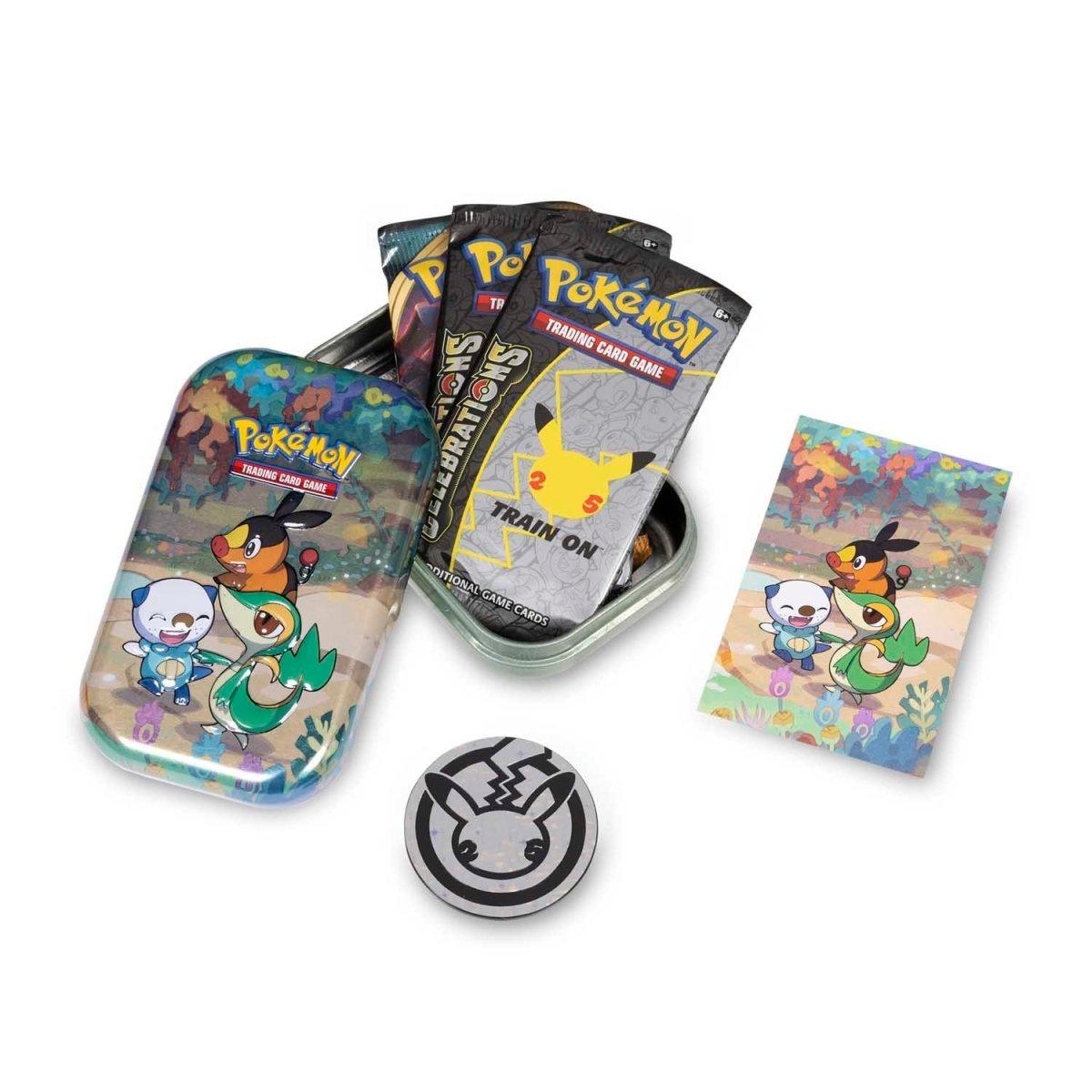 Pokemon Mini Tin - Celebrations - Snivy, Tepig & Oshawott on Cover - Hobby Champion Inc