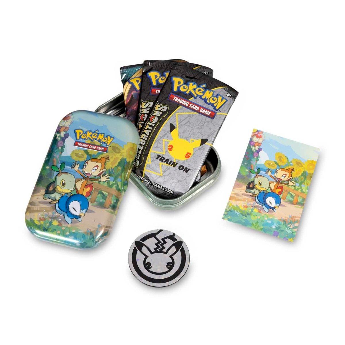 Pokemon Mini Tin - Celebrations - Turtwig, Chimchar & Piplup on Cover - Hobby Champion Inc