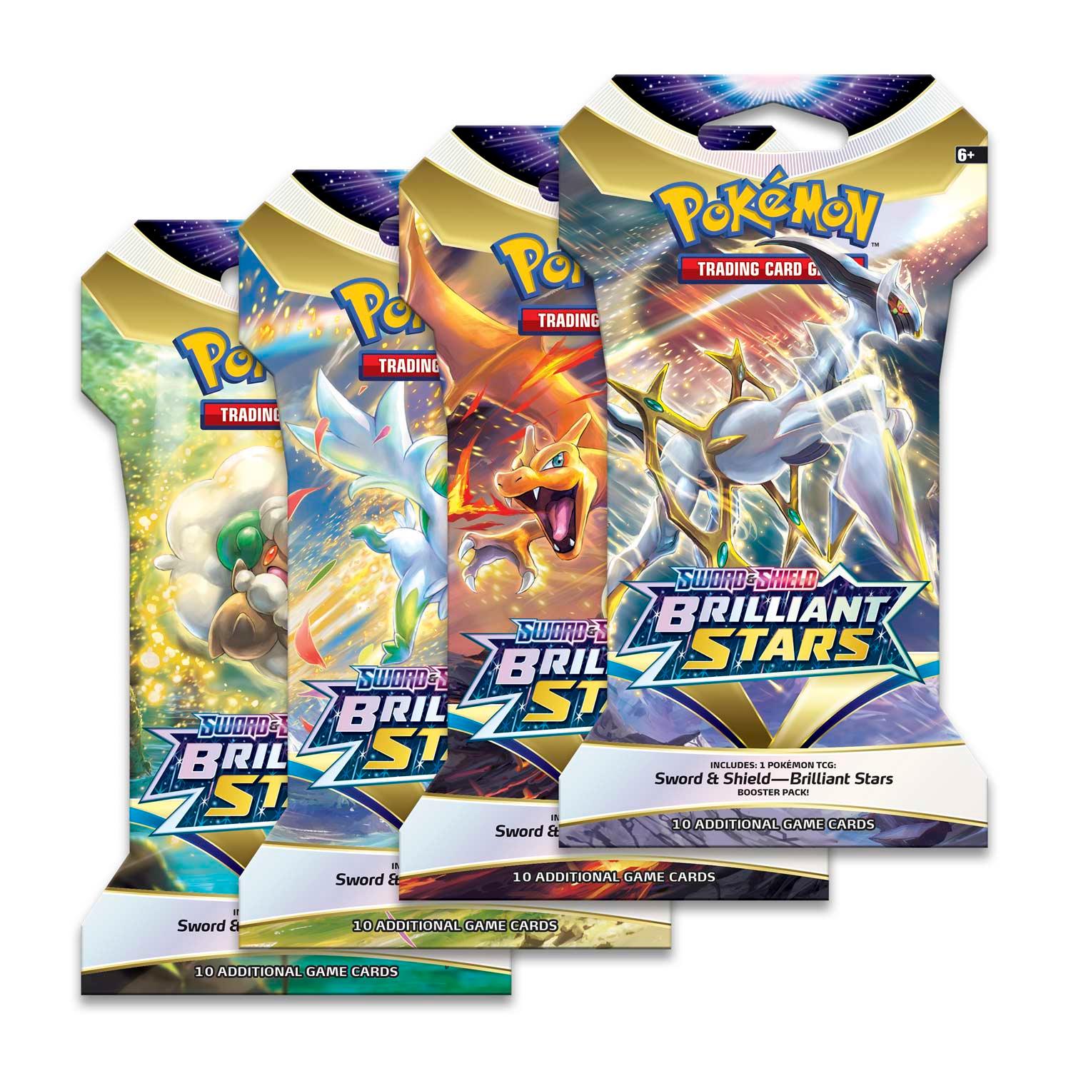 Pokemon Sleeved Booster Pack (10 Cards) - Sword & Shield - Brilliant Stars - Hobby Champion Inc