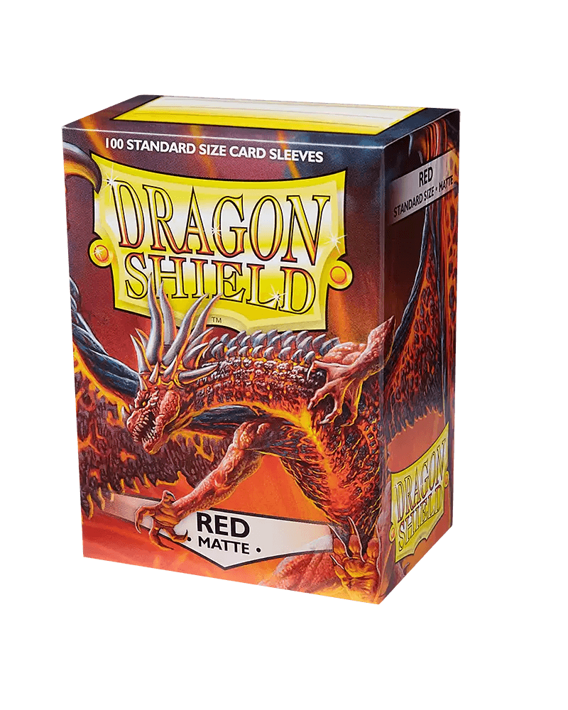 Sleeves (100ct) - Matte Red - Standard Size - Dragon Shield - Hobby Champion Inc