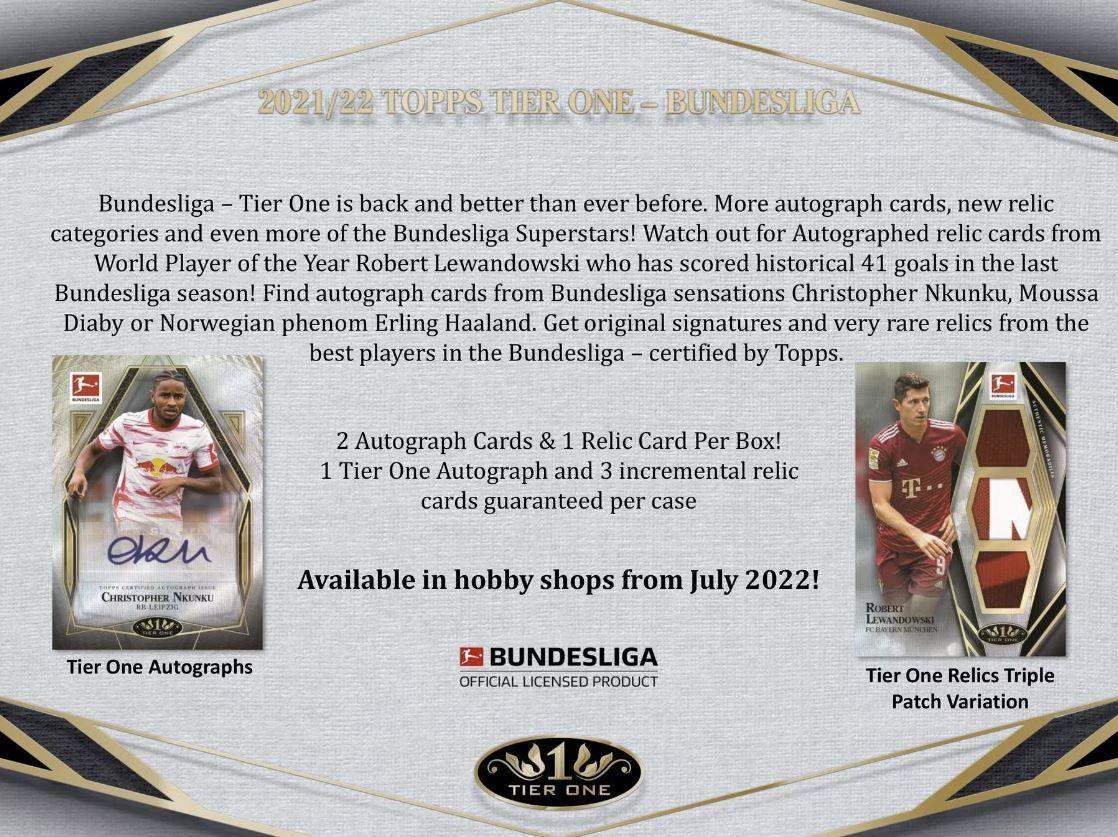 Soccer - 2021/22 - Bundesliga - Topps Tier One - Hobby Box (1 Pack) - Hobby Champion Inc