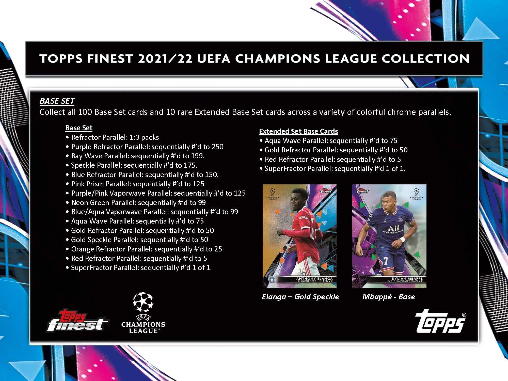 Soccer - 2021/22 - UEFA Champions League - Topps Finest - Hobby Pack (5 Cards) - Hobby Champion Inc