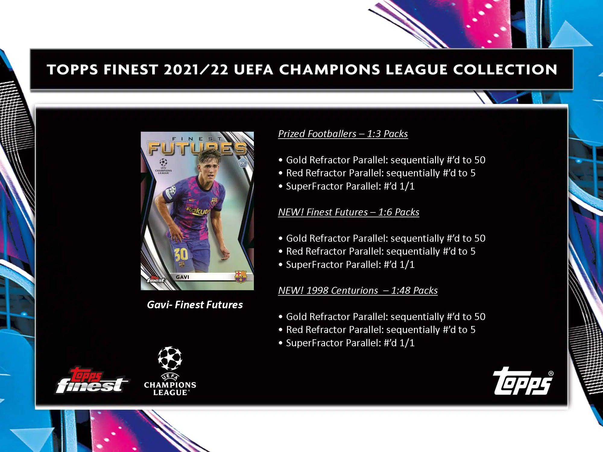 Soccer - 2021/22 - UEFA Champions League - Topps Finest - Mini Hobby Box (6 Packs) - Hobby Champion Inc