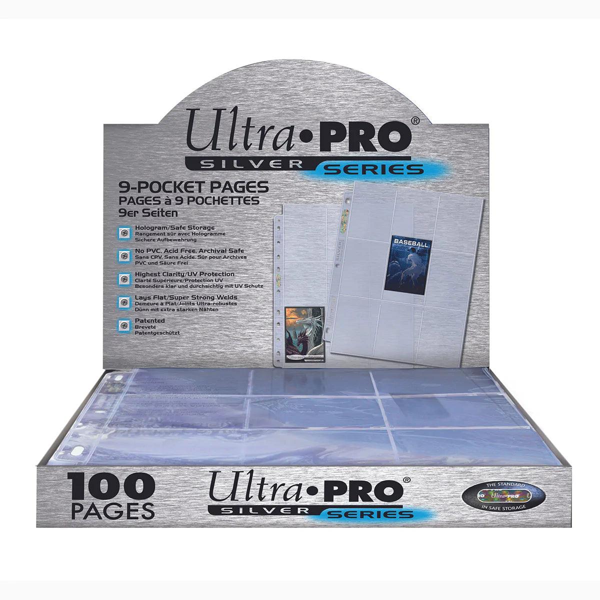 Ultra PRO - 9 Pocket Pages Box (100ct) for Standard Size Cards - Silver Series - Hobby Champion Inc