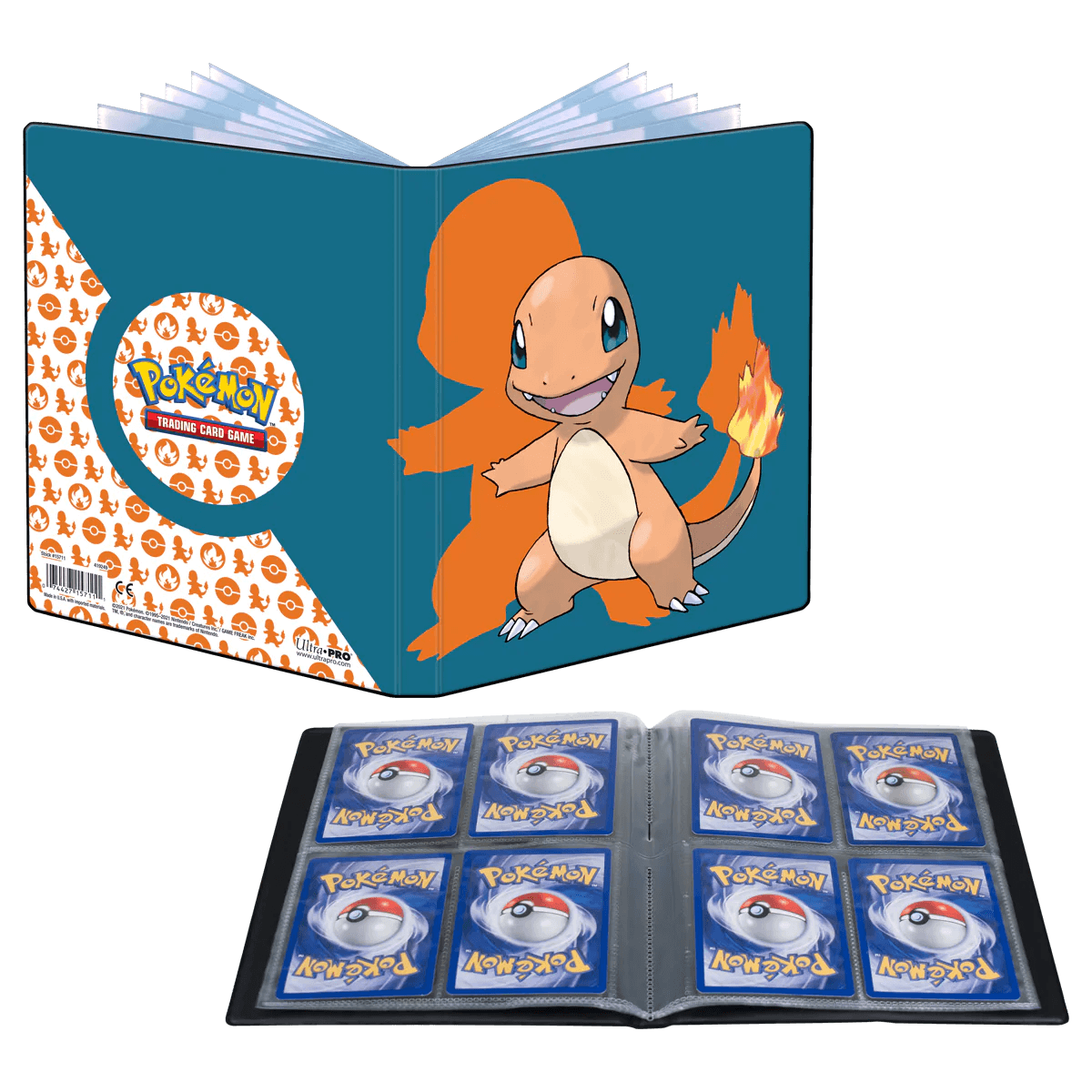 Ultra PRO - Album/Binder/Portfolio 4-Pocket (Holds 80 cards + 4 Oversize cards) - Pokemon - Charmander - Hobby Champion Inc